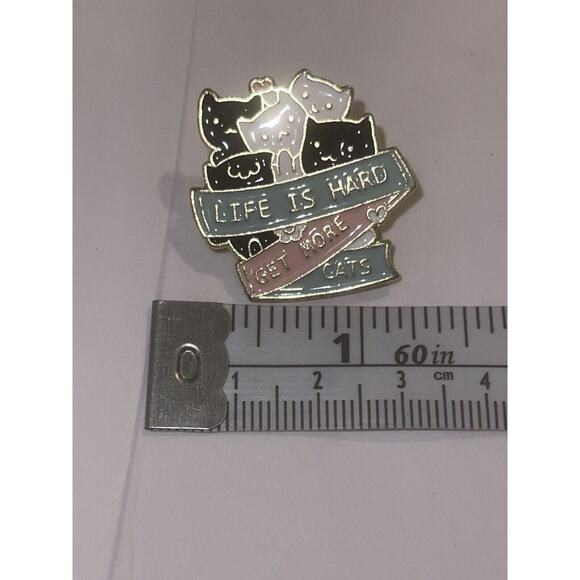 Life Is Hard Get More Cats Pin Brooch - Picture 1 of 1